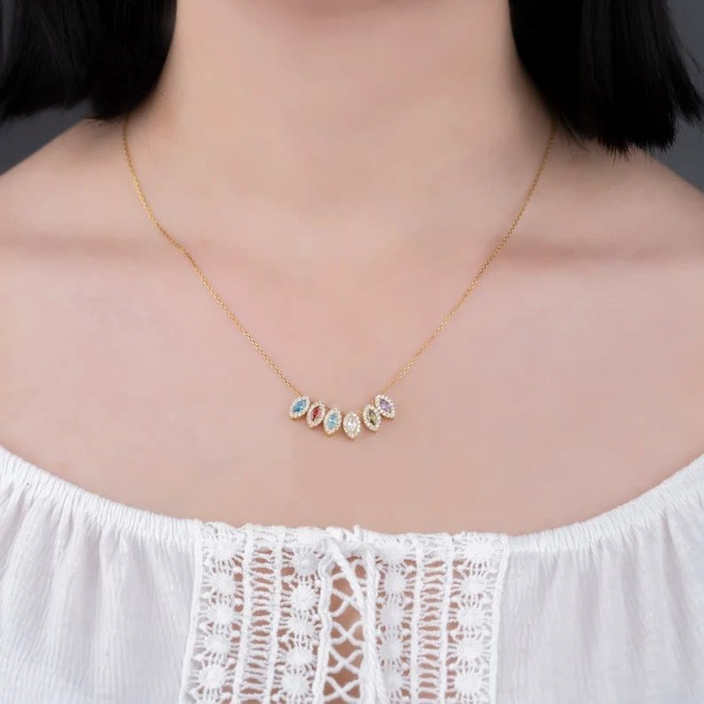 Olivenorma Tears Of Joy 1-8 Teardrop Birthstone Gift Card Necklace - image 12