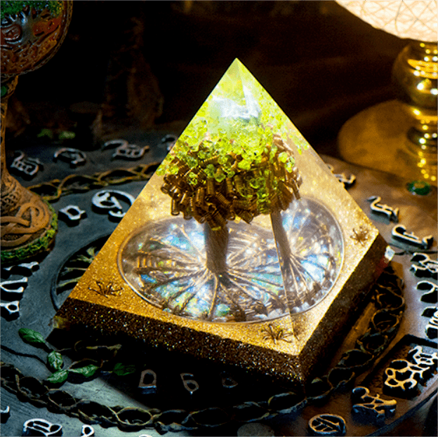 Olivenorma Tree Of Life Peridot Orgone Pyramid