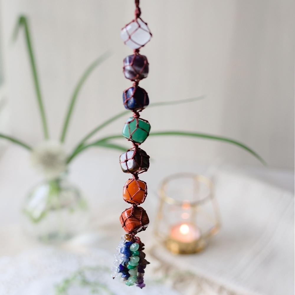 Olivenorma The 7 Chakra Healing Reiki Stone Meditation Tassel Decoration