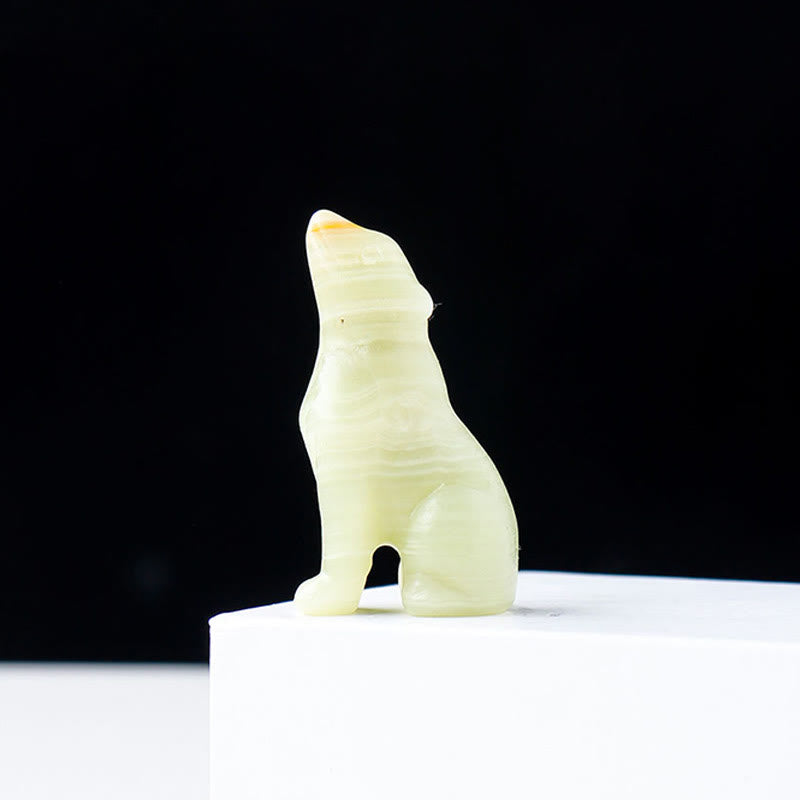 Olivenorma Natural Crystal Little Wolf Boy Gemstone Decoration - Afghanistan Jade - image 16