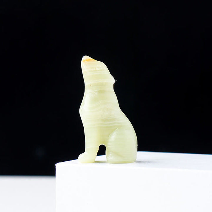 Olivenorma Natural Crystal Little Wolf Boy Gemstone Decoration - Afghanistan Jade - image 16