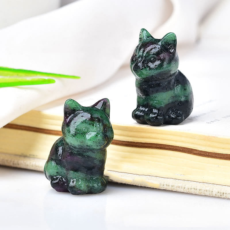 Olivenorma Crystal Kitten Stone Carving Crafts Gemstone Decoration - image 14