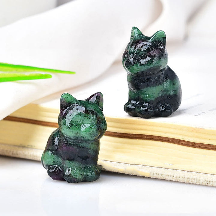 Olivenorma Crystal Kitten Stone Carving Crafts Gemstone Decoration - image 14