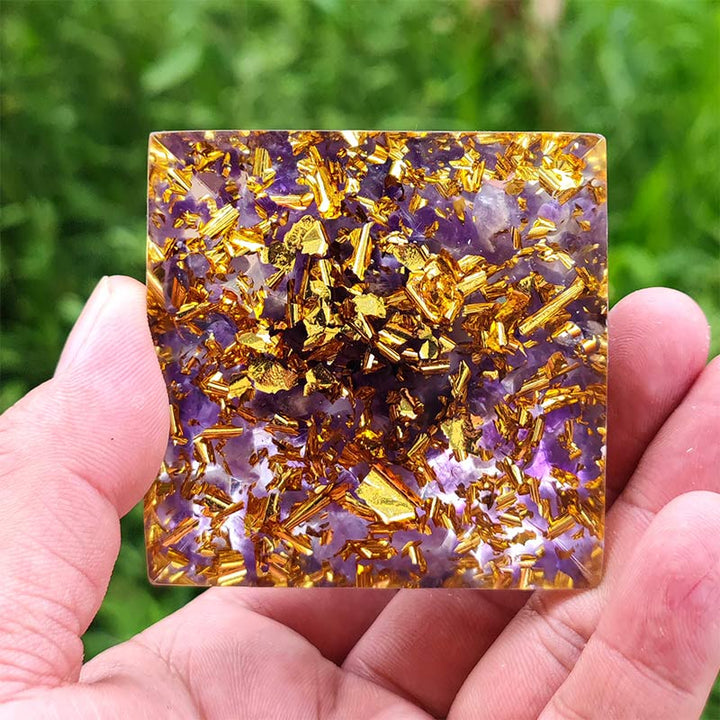 Olivenorma Amethyst Aquarius Zodiac Orgone Pyramid