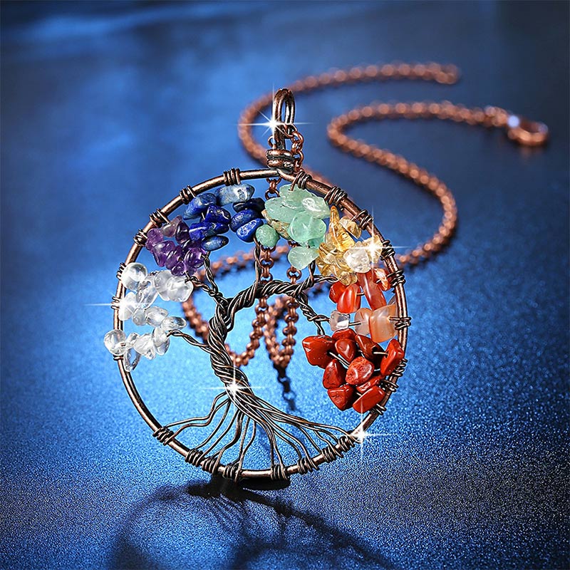 Olivenorma Natural Chakra Tree Of Life Necklace