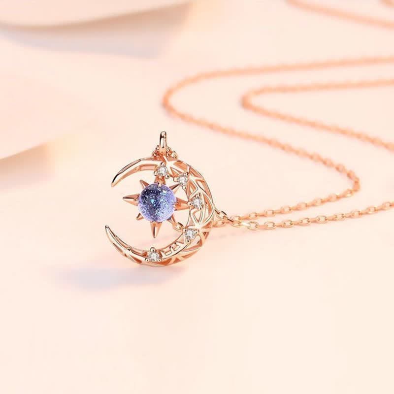 Olivenorma Celestial Dainty Moon Moonstone Necklace