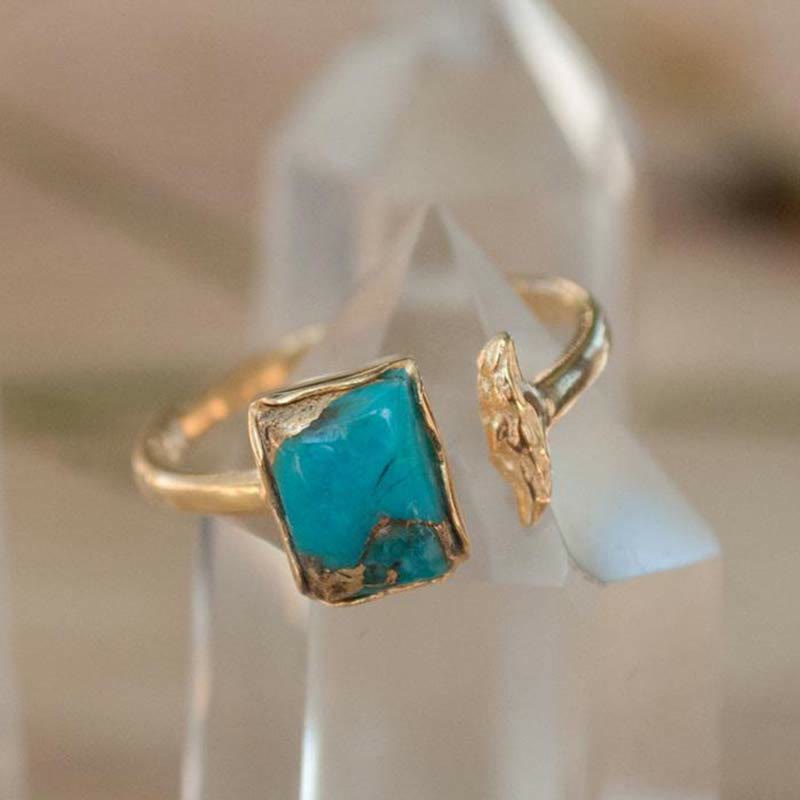 Olivenorma Adjustable Beohemian Turquoise Ring