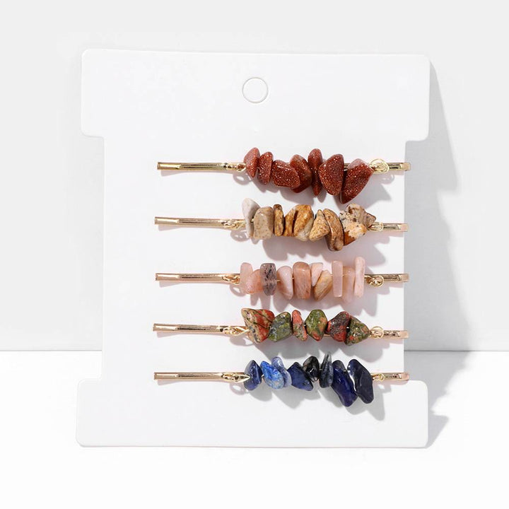 Olivenorma 5Pcs Healing Crystal Hairpin - Sandstone&Unakite&Sodalite - image 25
