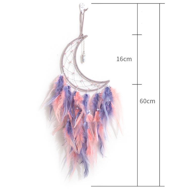 Olivenorma White Turquoise Pendant Gray Pink Feather Dream Catcher