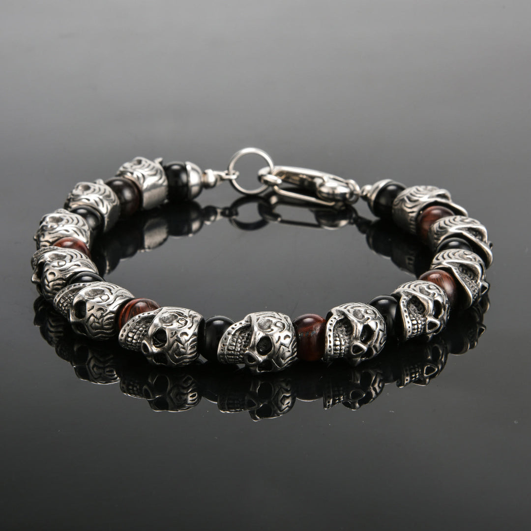 Olivenorma Natural Tiger Eye Handmade Stainless Steel Bracelet