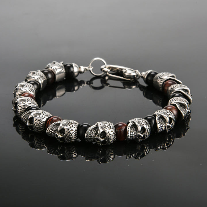Olivenorma Natural Tiger Eye Handmade Stainless Steel Bracelet