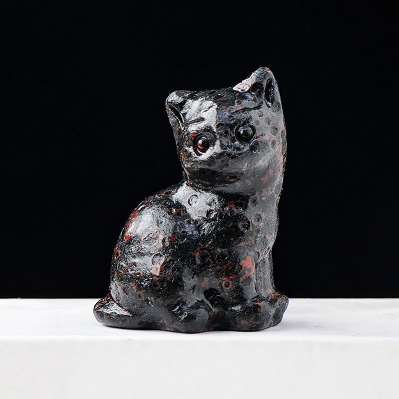 Olivenorma Natural Crystal Lucky Cat Carved Gemstone Decoration - Plum Blossom Jade - image 39