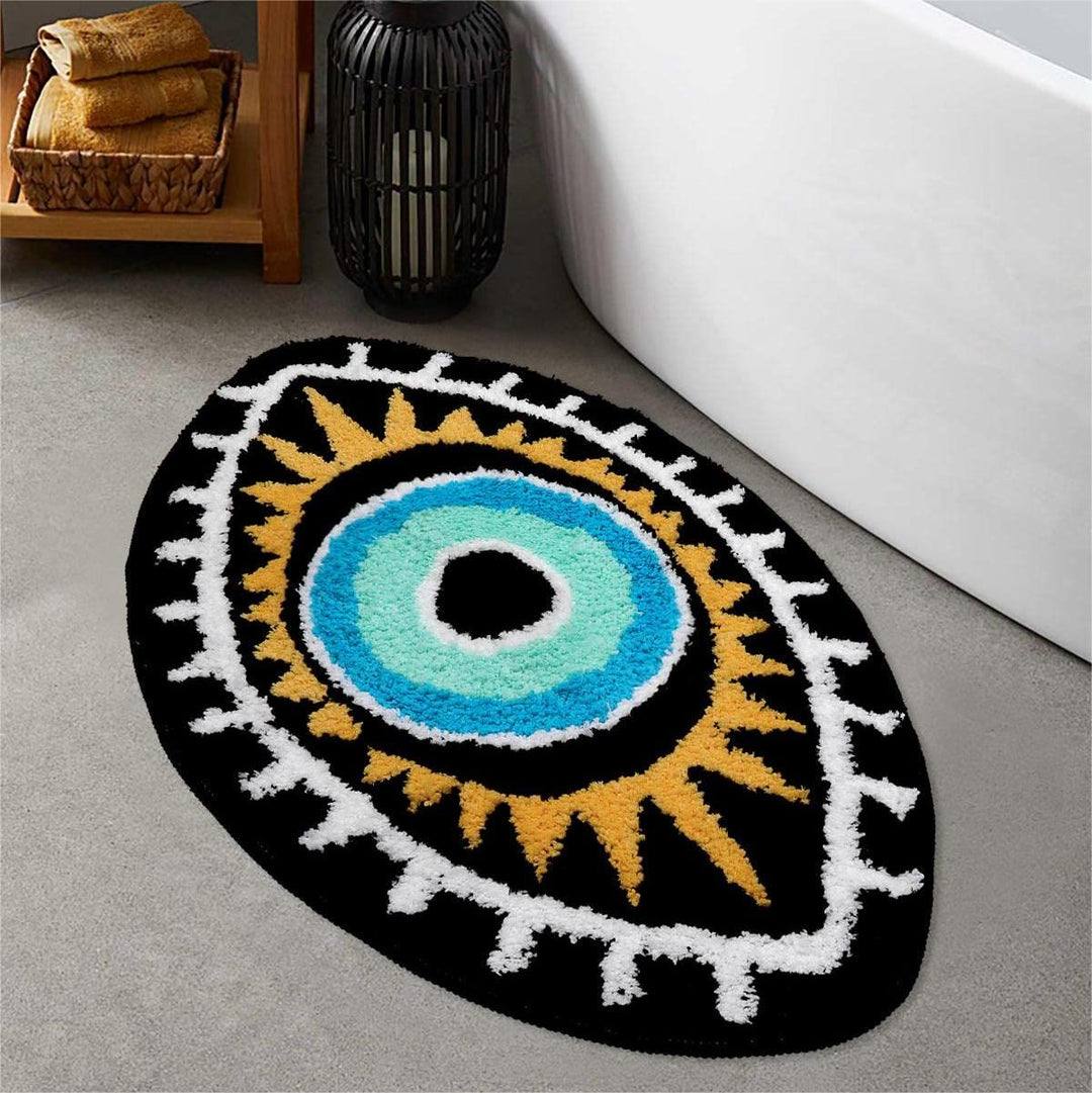 Olivenorma Black Evil Eye Bathroom Non-slip Rug Washable Carpet