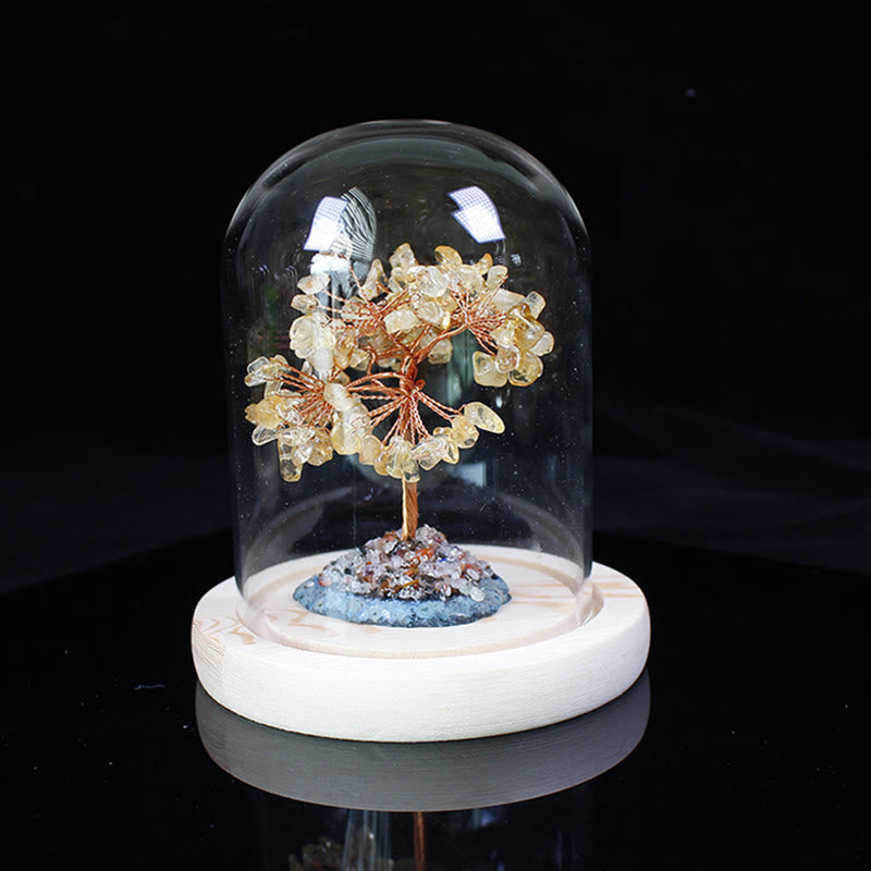 Olivenorma Natural Crystal Crushed Stone Flower Tree Glass Decoration