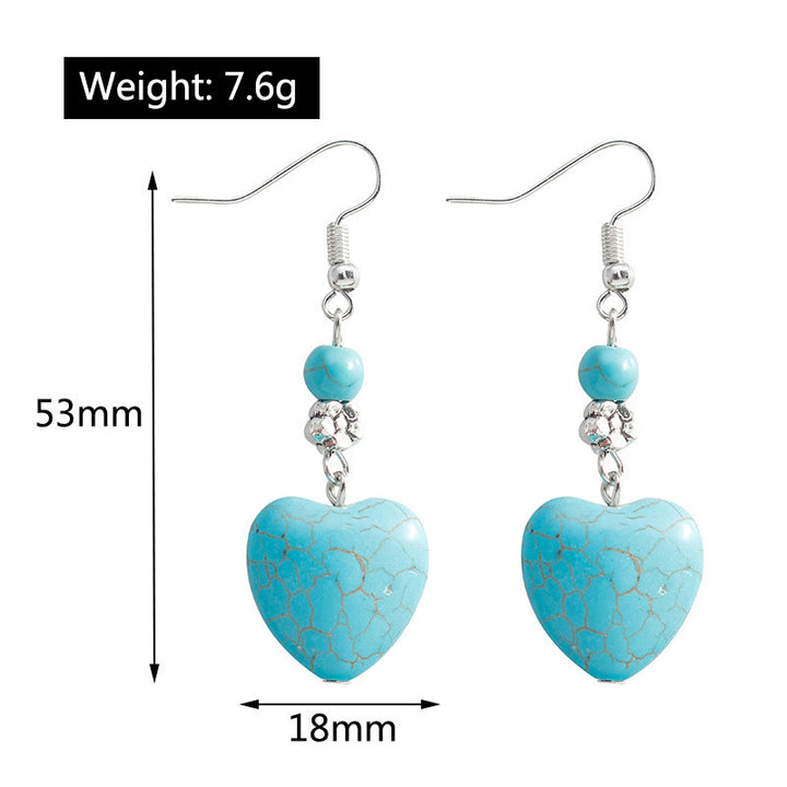 Olivenorma Turquoise Heart Drop Earrings