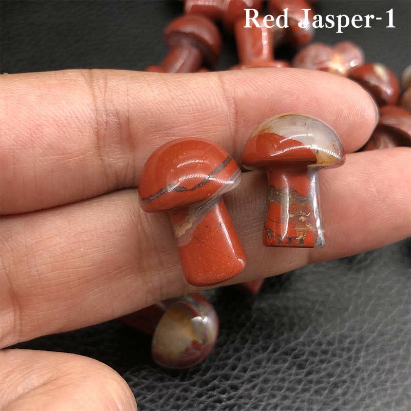Olivenorma Natural Crystal Mini Mushroom Decoration  - Red Jasper#2 - image 35