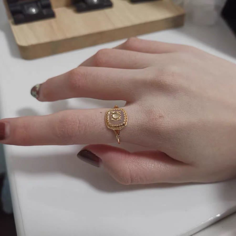 Olivenorma Square Clear Quartz Vintage Ring - image 6