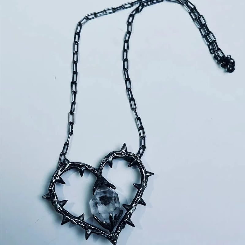 FREE Today: "Witch's Heart"-Clear Crystal Thorn Heart Necklace - image 2