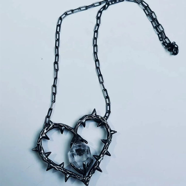 FREE Today: "Witch's Heart"-Clear Crystal Thorn Heart Necklace - image 2