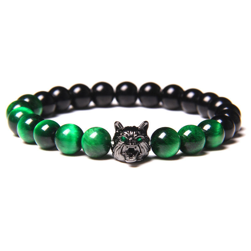 Olivenorma Green Tiger Eye Wolf Bracelet