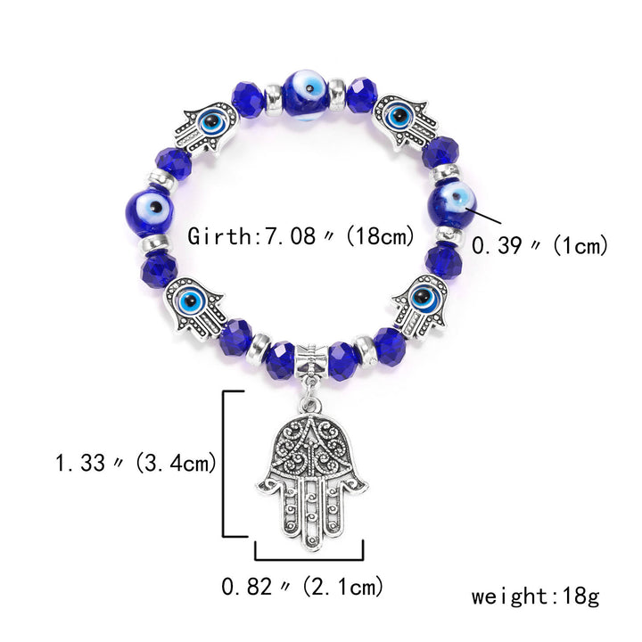 Olivenorma Evil Eye Hamsa Pendant Epoxy Zircon Bracelet