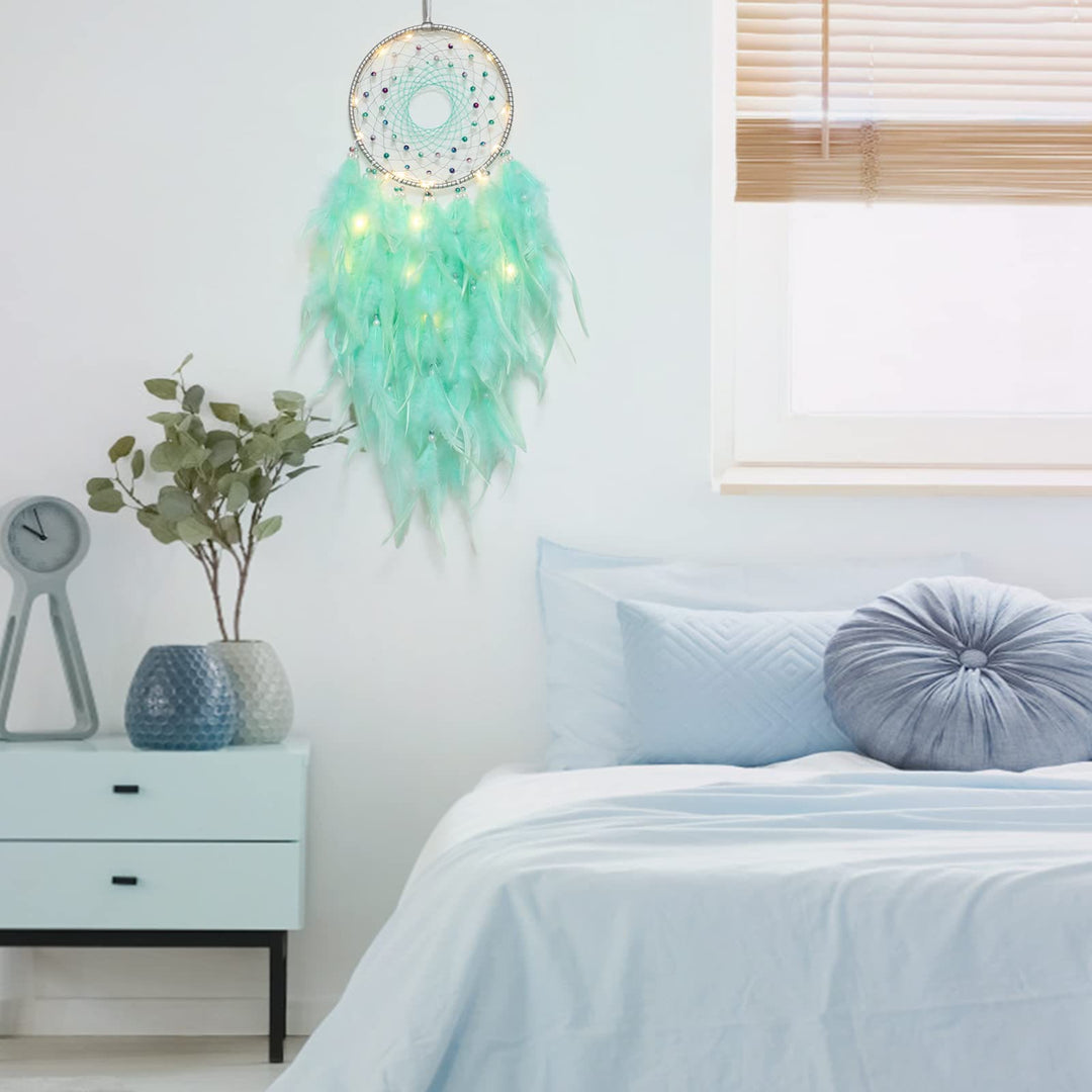 Olivenorma LED Light Up Handmade Feather Dream Catcher