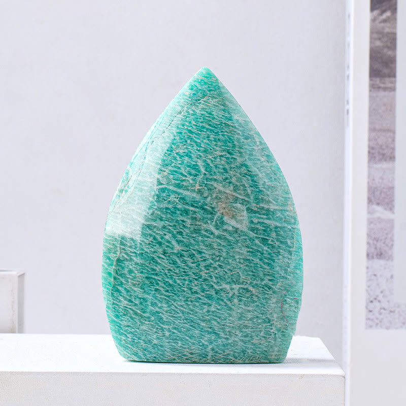 Olivenorma Natural Crystal Flame Shaped Ornaments Gemstone Decoration - Amazonite - Approx 150-200g - image 12