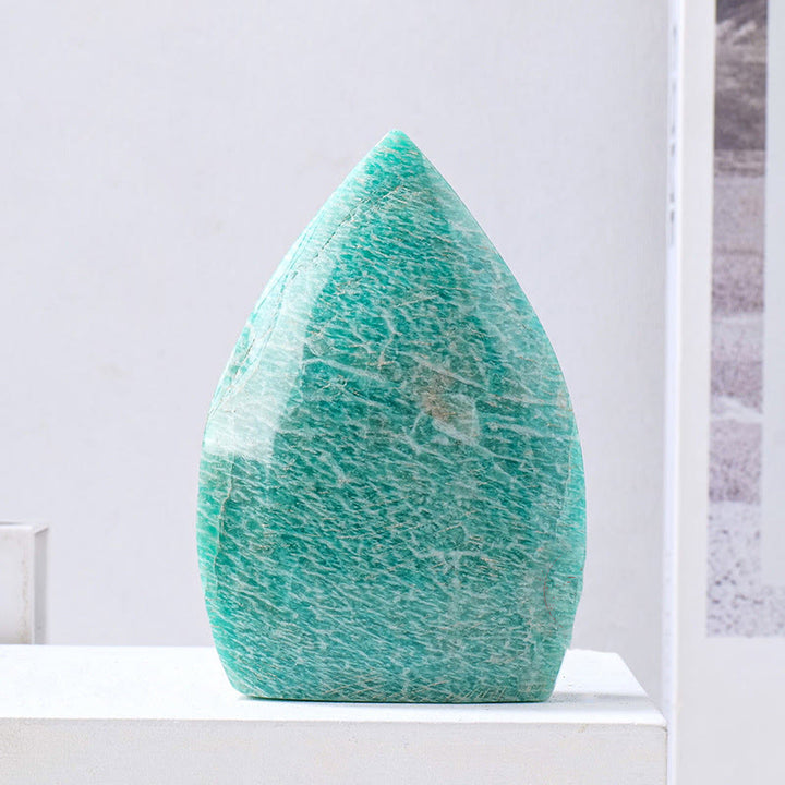 Olivenorma Natural Crystal Flame Shaped Ornaments Gemstone Decoration - Amazonite - Approx 150-200g - image 12