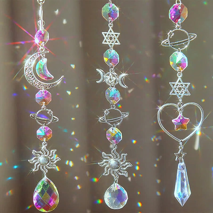 Crystal Moon And Star Suncatcher Dream Catcher