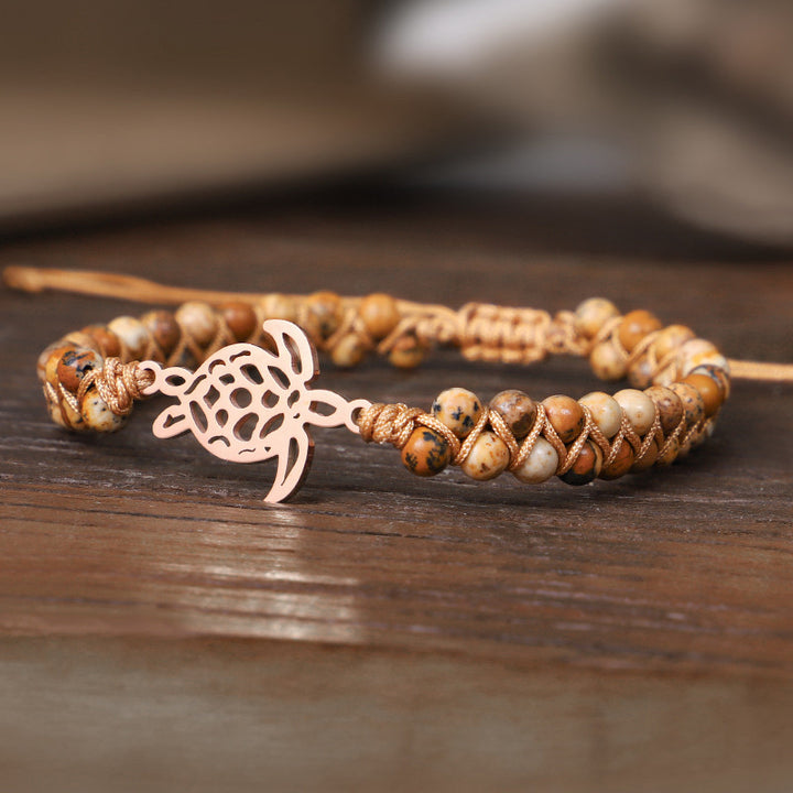 Natural Stone Turtle Bracelet