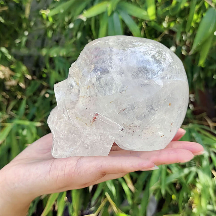 Olivenorma 10cm Natural Clear Crystal Gemstone Decoration Crystal Skull