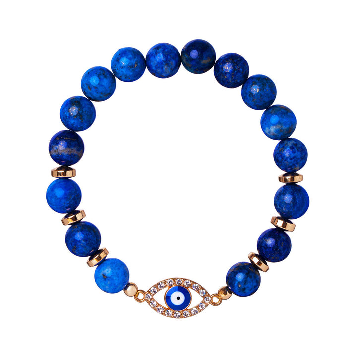 Olivenorma "Mood & Energy Protection" Lapis Lazuli Beaded Evil Eye Bracelet