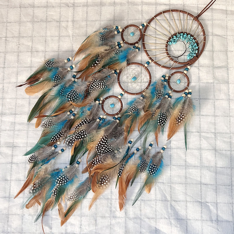 Olivenorma Turquoise Tree of Life Feather Dream Catcher