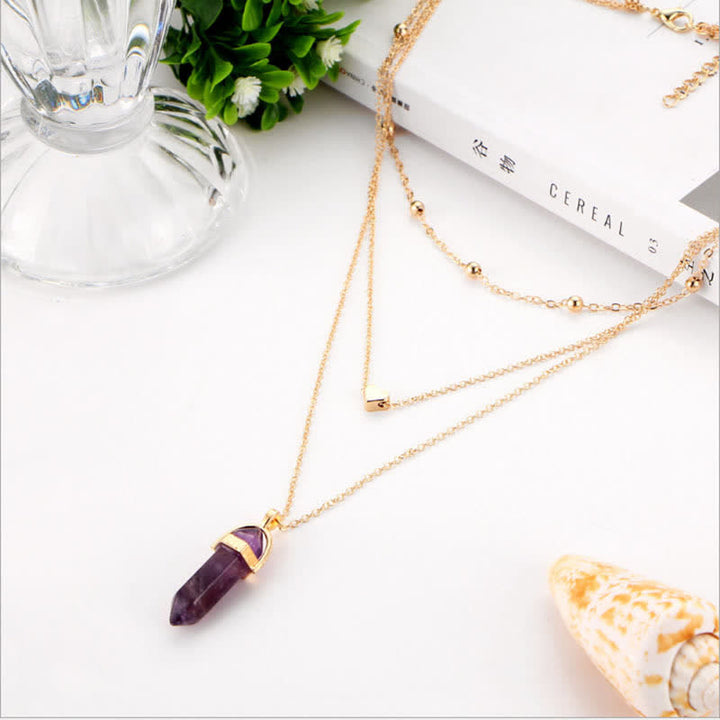 Natural Crystal Hexagonal Gemstone Necklace - image 6