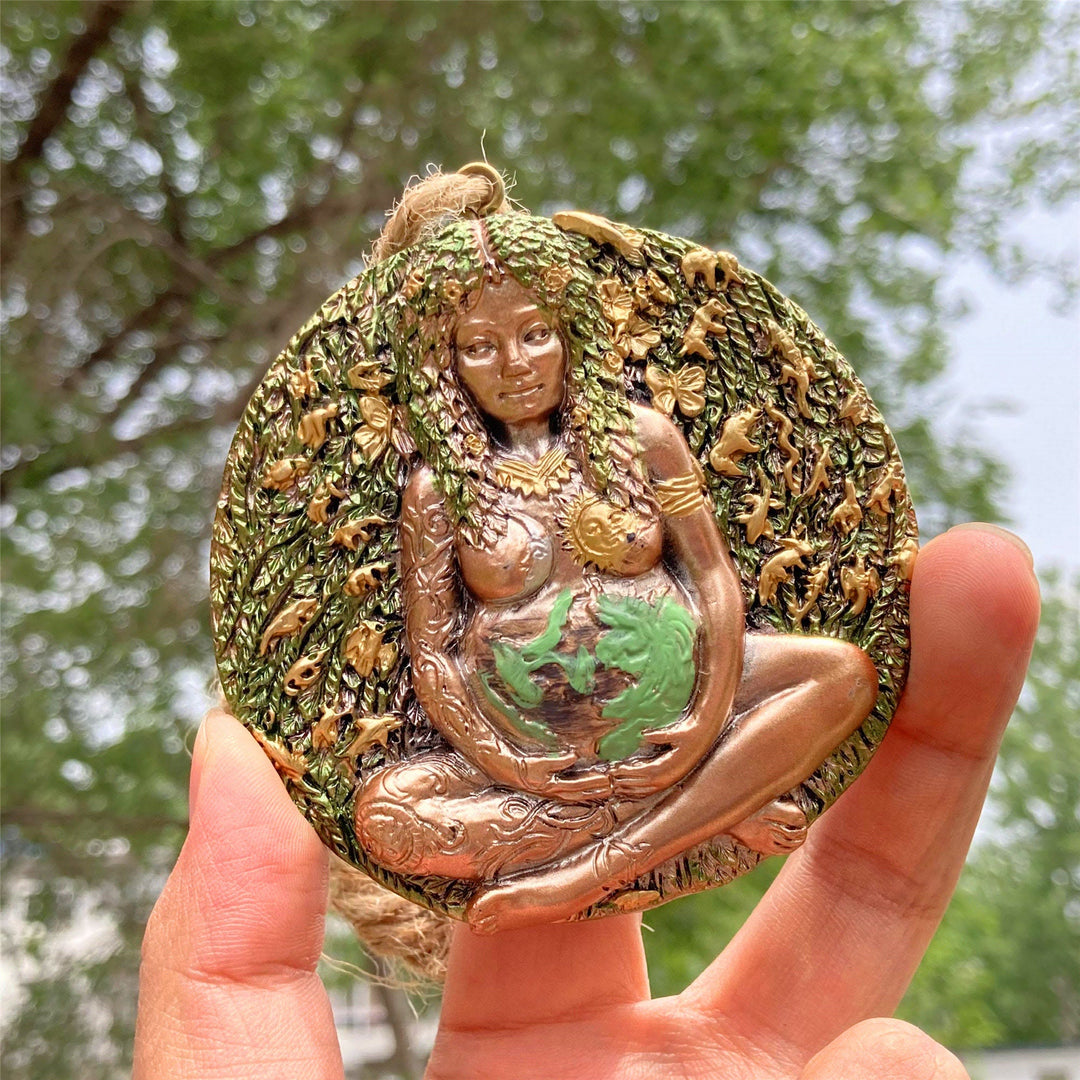 Olivenorma Statue Of Goddess Gaia Pendant Resin Decorations Wall Decor