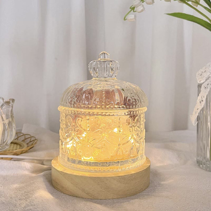 Olivenorma Diffuser Stone Carved Glass Cup Crystal Aromatherapy Lamp