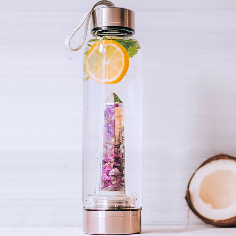 Olivenorma Crystal Elixir Water Bottle - Amethyst - image 0