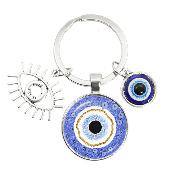 Olivenorma Blue Evil Eye Hamsa Epoxy Keychain