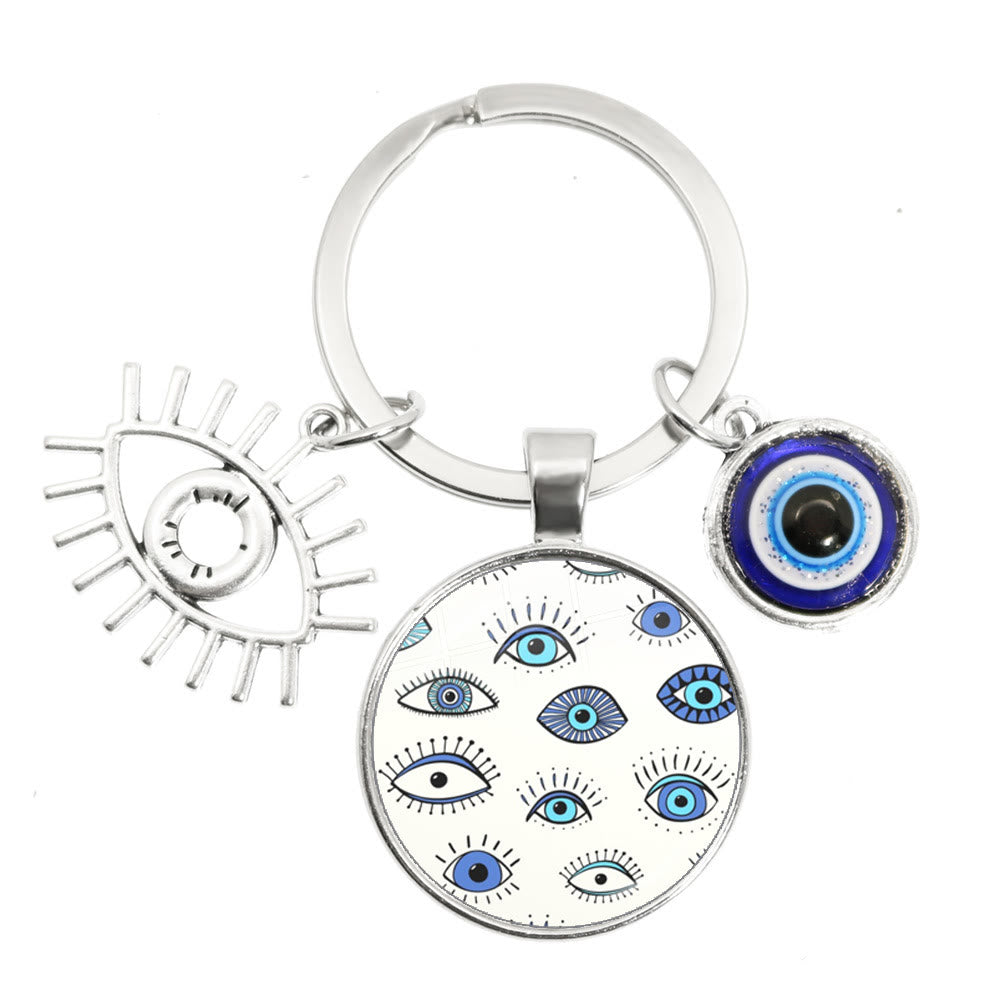 Olivenorma Blue Evil Eye Hamsa Epoxy Keychain