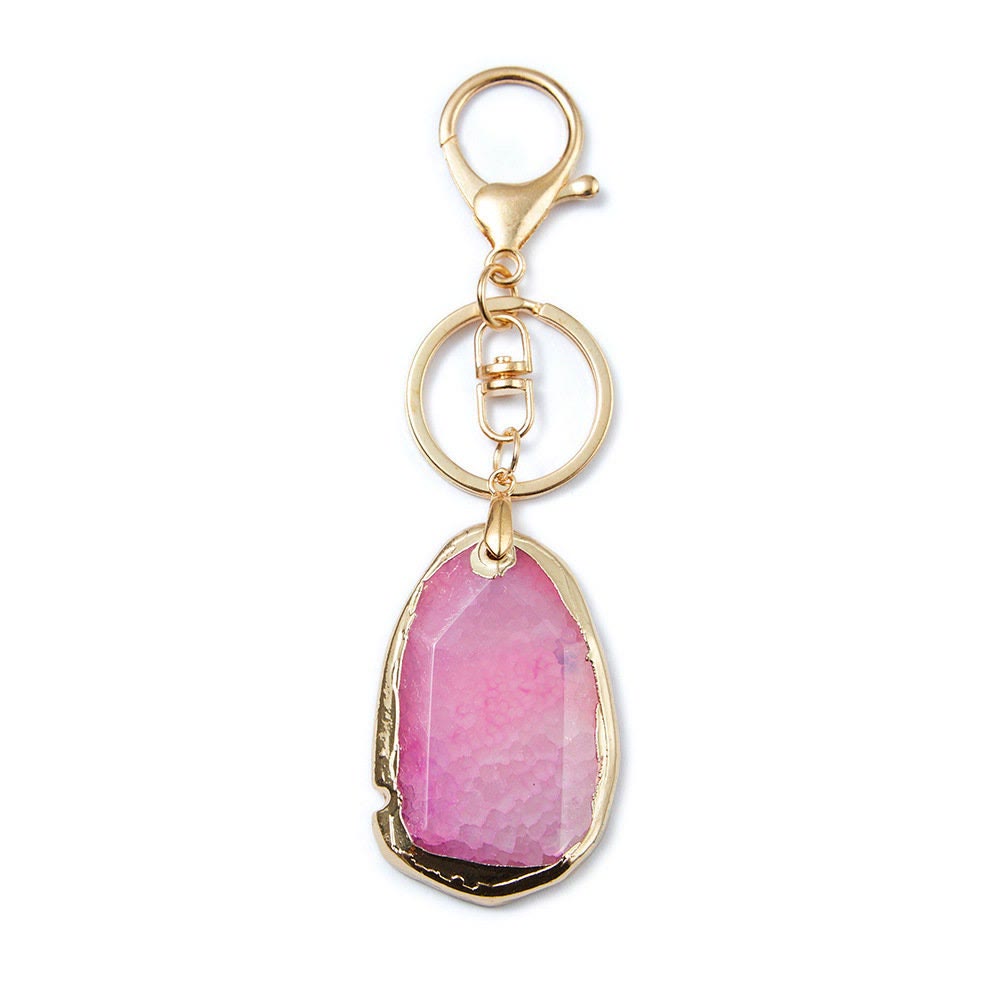 Olivenorma Raw Crystal Keychain Gemstone Pendant Keychain