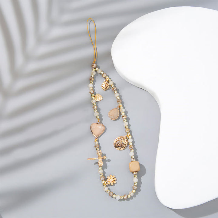 Olivenorma Crystal Pearl Drop Heart Shape Phone Strap - image 8