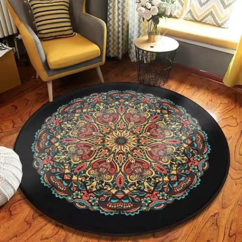Olivenorma Mandala Round Area Rug Machine Washable Carpet - Mandala#3 - 140*140cm - Crystal Velvet - image 4