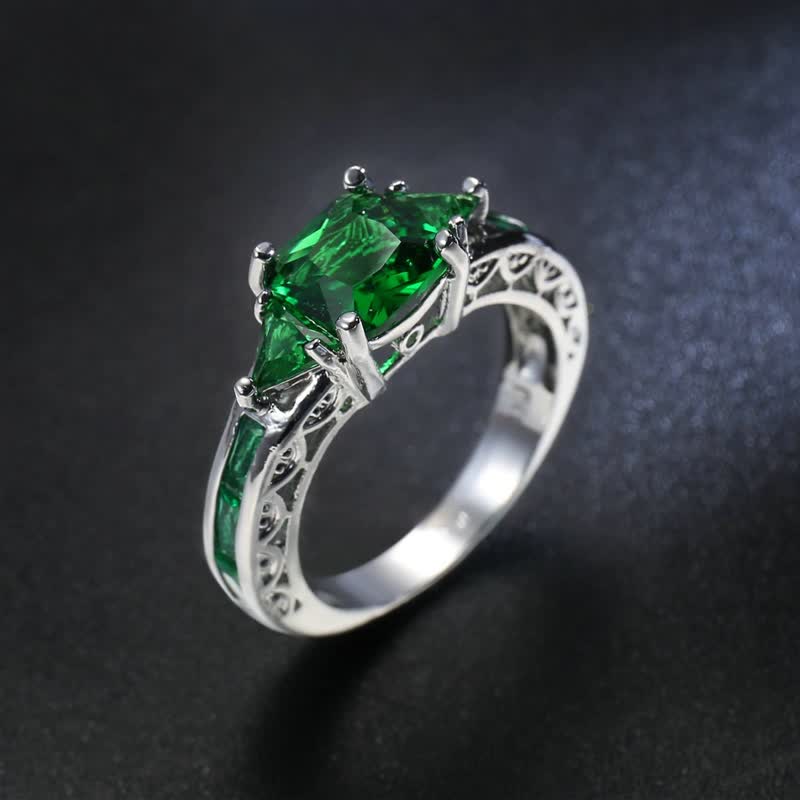 FREE Today: "Simple Pretty" -  Princess Cut Obsidian & Sapphire Ring  - image 6