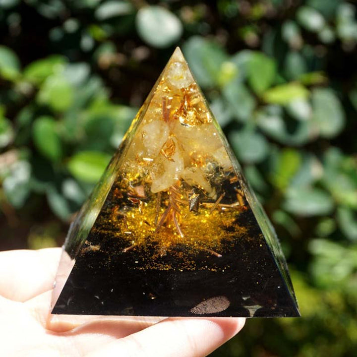 (Clearance 30% OFF / CODE: OFF30) - Olivenorma Citrine Obsidian Tree Of Life Orgone Pyramid