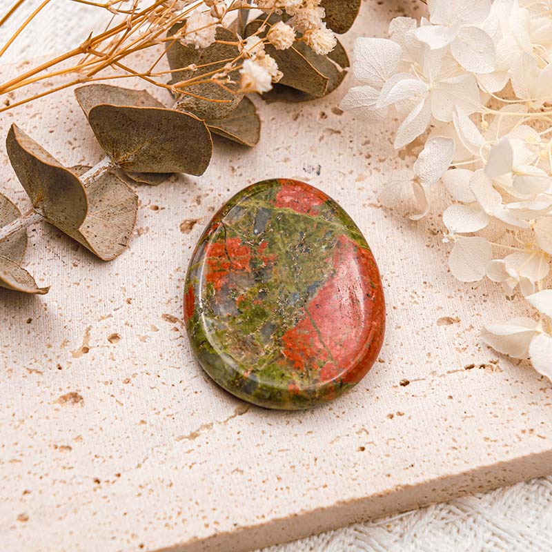 Olivenorma Unakite Healing Thumb Worry Stone