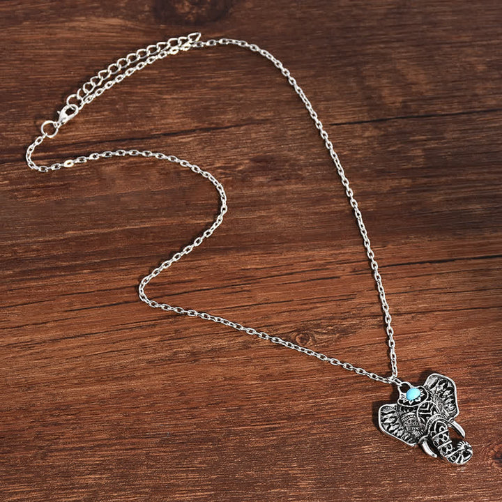 Olivenorma Vintage Turquoise Elephant Necklace - image 3