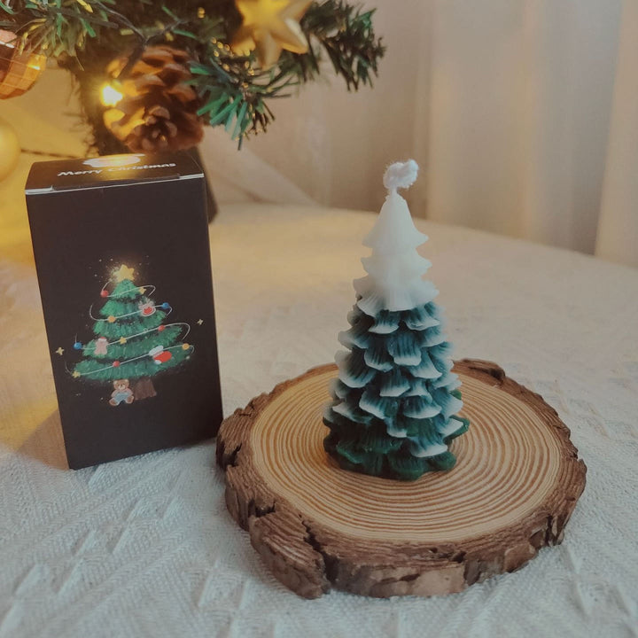 Olivenorma Carved Christmas Tree Candle