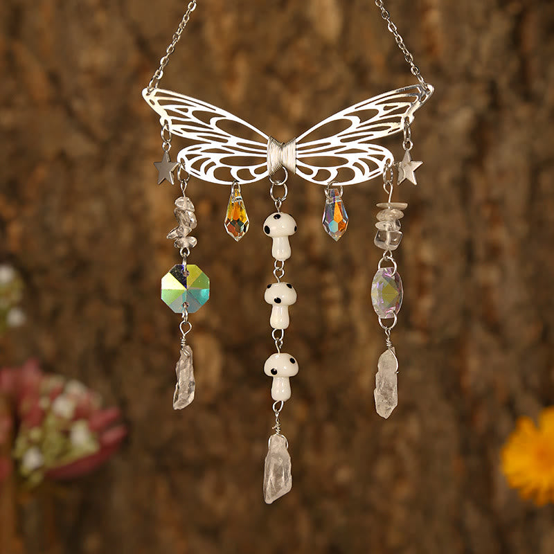 Olivenorma Crystal Butterfly Wings Sunshine Catcher Wind Chime