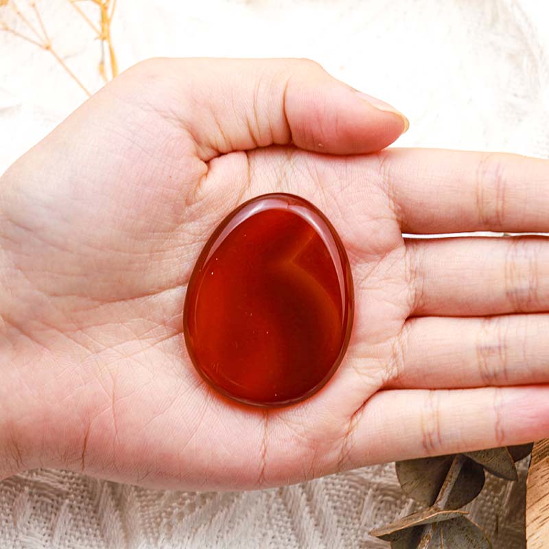 Olivenorma Red Agate Thumb Worry Stone