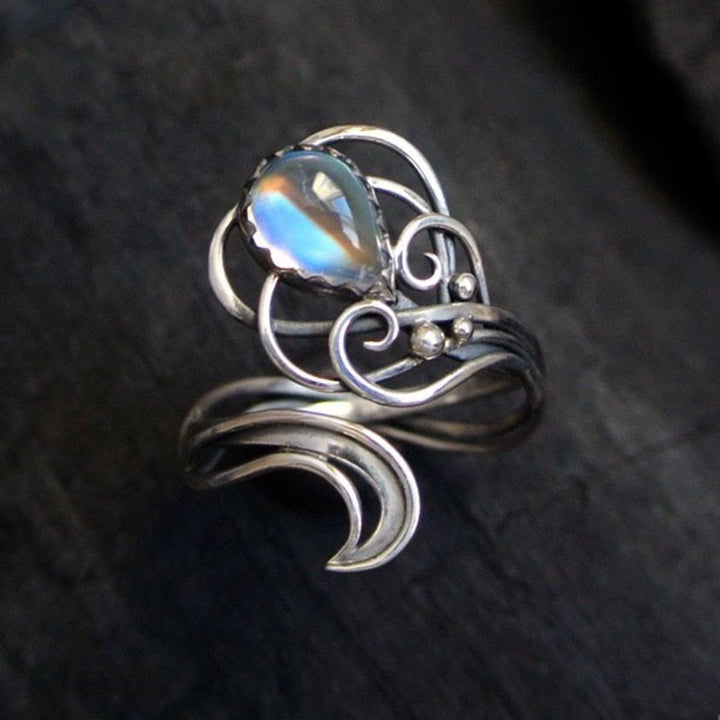 Olivenorma Drop Shaped Moonstone Witch Ring